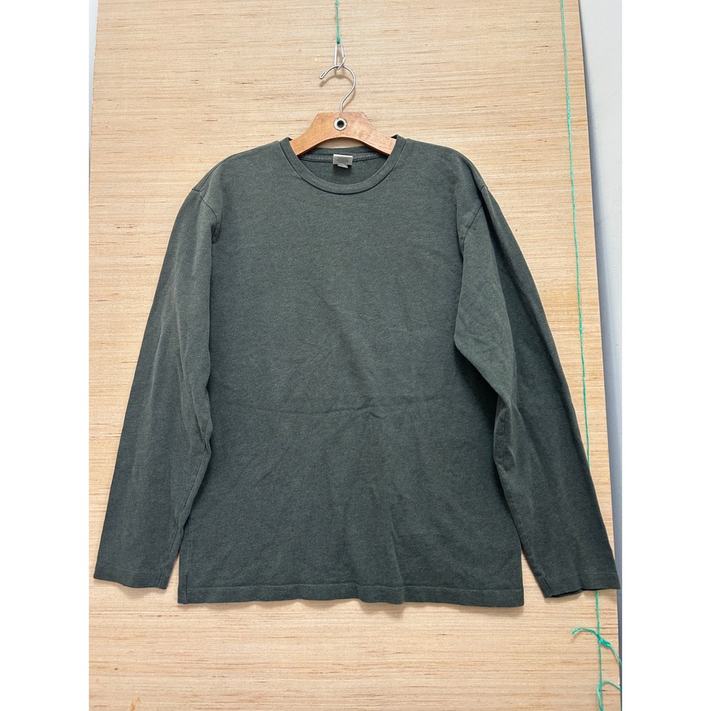 Old Navy Mens Long Sleeve T-Shirt Dark Green Cotton Crew Neck Size M